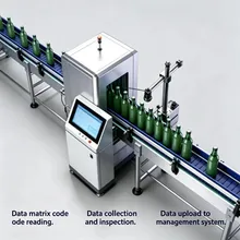 Línea de trazabilidad completa de código de tres capas que puede extraer datos de etiquetas de matriz de datos, embalaje automático, codificación de palets, inspección visual y sistema de carga de datos Línea de trazabilidad completa de código de tres capas que puede extraer datos de etiquetas de matriz de datos, embalaje automático, codificación de palets, inspección visual y sistema de carga de datos