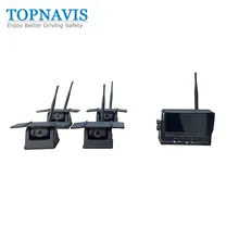 7 İnç 4CH DVR Kablosuz Güneş Enerjili Geri Görüş Kamerası Sistemi
