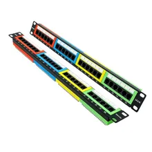 19 इंच नेटवर्क पैच पैनल रंग कोडित CAT6/Cat5e RJ45 नेटवर्क कैब्लिंग के लिए पैच पैनल