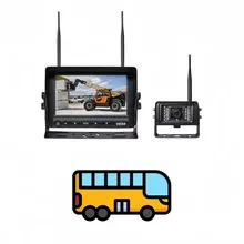 Telecamera Wireless per Retromarcia 7" Monitor per Backup Veicolo + Telecamera Retrovisore Impermeabile con Visione Notturna Sistema di Parcheggio per Autobus Navetta