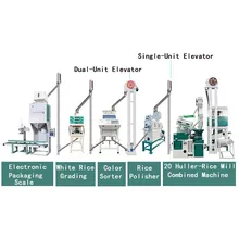20-25tpd Linea di produzione del riso completa Linea di lavorazione del riso Sgranatrice di riso Macchina per la molitura del riso Macchina per la lucidatura del riso per personalizzazione in fabbrica