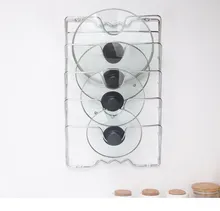 Multifunktionaler Küchenutensilien Topfdeckelhalter Wandmontierter Topfdeckelaufbewahrungsregal mit Schneidebrett Schneidebrettaufbewahrungsregal Halterung