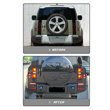 Kit carrozzeria per Land Rover Defender, kit carrozzeria per auto fuoristrada ad alte prestazioni, luce LED personalizzata per paraurti posteriore