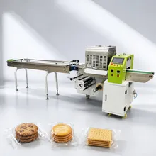 Máquina de empaquetado automático de galletas, envolvedora de flujo, máquina de embalaje tipo almohada, proveedor directo de fábrica Máquina de empaquetado automático de galletas, envolvedora de flujo, máquina de embalaje tipo almohada, proveedor directo de fábrica