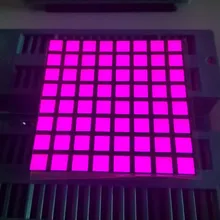 จอแสดงผล LED ดอทแมทริกซ์สีชมพูแบบกำหนดเอง 8*8 สี่เหลี่ยมสำหรับป้ายเคลื่อนที่