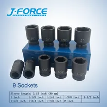 Pneumatische Werkzeugkiste 9PCS 1 Zoll Super robustes und langlebiges Schlagschraubensatz