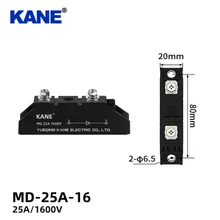 MD25A 1600V Módulo de Diodo Anti Retorno de Canal Único Retificador de Alta Potência Solar DC Anti Retorno de Fluxo Mútuo Carga Reversa