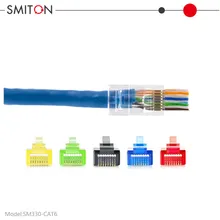 Cavo di rete UTP Rj 45 Rg45 Ethernet RJ45 Pass Through 8p8c Spina modulare Cat 6 CAT6 RJ45 Connettore CAT6