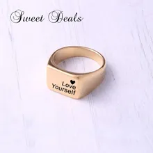 Nuovi anelli semplici in acciaio inossidabile, anelli di personalità, anelli lucidi con lettering