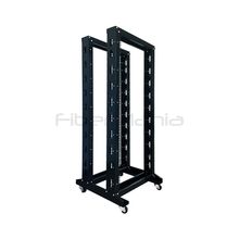 42U 19 Zoll Offenes Rack 4 Pfosten Server Rack Doppeltes Offenes Gestell Netzwerkgeräte Rack Schrank Verstellbare Tiefe Stahl Rack mit Rollen