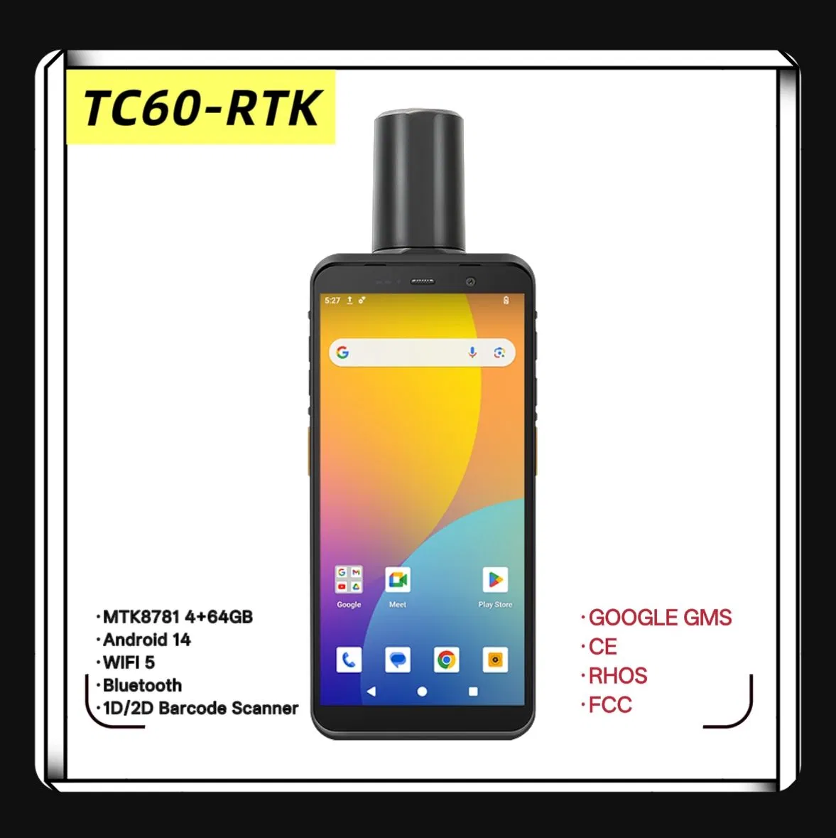 Tc60-Rtk Rtk PDA Android 14 IP67 Terminal Robusto pictures & photos