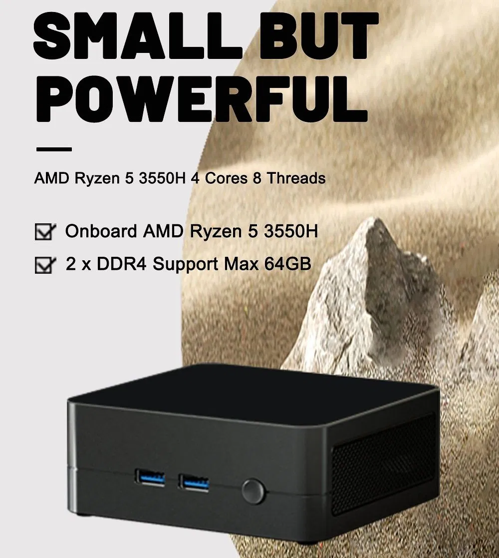 Eglobal Poderoso Mini PC AMD R5 3550h R3 R7 R9 2 DDR4 2HDMI 2m. 2 SSD Win11 Computadora pictures & photos