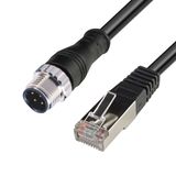 M12 สายเคเบิลอีเธอร์เน็ต LAN เครือข่าย D Code 4pin M12 D-Code ไปยัง RJ45 ตัวเชื่อมต่อ M12 ไปยัง RJ45 D Coding 4 ขา M12 RJ45