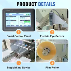 Fully Automatic Horizontal Wrapping Flow Pack Packing Machine Ice Cream Lolly Popsicle Packaging Machine