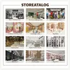 Suportes de roupas personalizados por atacado, suportes de exibição, cabide para roupas, cabide de roupas dourado, suporte de exibição de roupas para loja, suporte de metal montado na parede para boutique