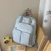 Mochila de color sólido, suave, de gran capacidad, mochila de nylon para la escuela y el aprendizaje