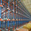 Sistema di stoccaggio a scaffale a doppio profondo con carrello radio per pallet in acciaio freddo ad alta densità nel magazzino