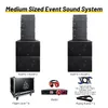 8PCS H20 dual 10 Zoll Line Array System 4PCS Dual 18 Zoll Power Subwoofer für Kirchen Line Array Set