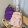 Mochila de color sólido, suave, de gran capacidad, mochila de nylon para la escuela y el aprendizaje