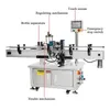Macchina per etichettatura automatica di contenitori rotondi con sistema servo ad alta velocità per l'applicazione di etichette adesive con stampante per codici data