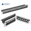 ไฟเบอร์ออปติก RJ45 แพทช์แพนล 24 พอร์ต CAT6 ยูทีพี เอสทีพี โอดีเอฟ การกระจายทองแดง เฟรม ราวโมดูล การจัดการสายเคเบิล 1u