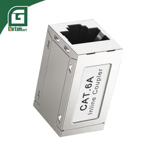 Geteknet OEM Module Network CAT6A RJ45 FTP Shielded Female to Female RJ45 8p8c Keystone Jack Inline Coupler RJ45 CAT6A for Patch Panel
