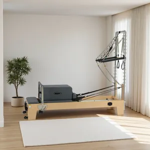 Factory Maple Pilates Reformer with Tower Custom Color Leather for Yoga Studios