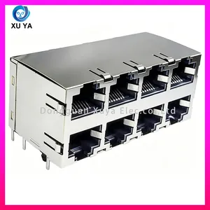 Multi-Port Stack RJ45 Socket Metal Shielded LAN Connector Integrated Filter Factory
