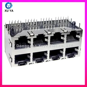 Multi-Port Stack RJ45 Socket Metal Shielded LAN Connector Integrated Filter Factory