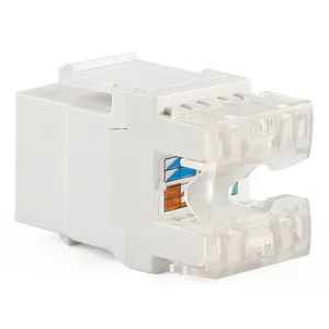 Cat5e RJ45 Keystone Jack 180 Degree Toolless UTP Unshielded Ethernet Network Module, UL Listed, for Patch Panel, Wall Plate & Structured Cabling System