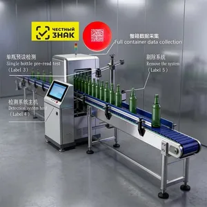 Fully Automatic Bottle Case Pallet Code Collection & Correlation Inspection System Integrated with Palletizing, Stretch Wrapping, Labeling