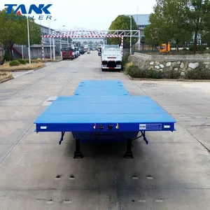 Multi Axle Low Flatbed Semi Trailer with Spring Loading Ramp