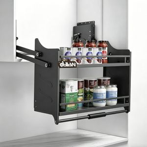 Modular Elevator Pull Down Two Tier Shelf Kitchen Storage Rack