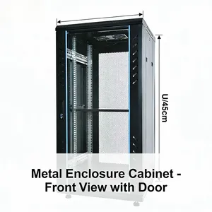 19" Standard Server Rack Cabinet with Ventilation Fan and Cable Management System