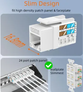 CAT6 UTP RJ45 Keystone Jack Tool-Less Ethernet Module RoHS for Wall Plate