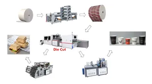 Food Paper Packaging Equipment Making Carton Rigid Machinery Gluing Box Forming Machine