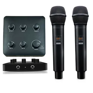 Vocomix UHF Wireless Professional Dynamic Handheld Microphone DSP Karaoke Mixer System