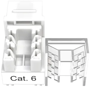 Shielded Unshielded CAT6A RJ45 Keystone Module for Structured Cabling Jack