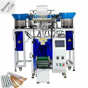 PLC Control Fastener Counting and Packing Machine System for Bolts, Washers, Nuts, Plastic Parts, Screws Small Bags Packing System