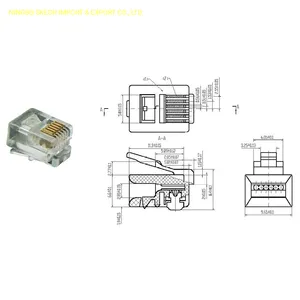 Rj12/Rj11 6p6c Modular Plug Network Plug Modular Telephone Connector for 6p6c Cable