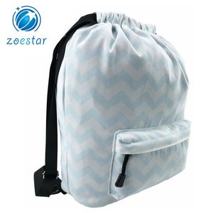 Drawstring Thermal Transfer Logo Polyester Backpack Drawstring Bags