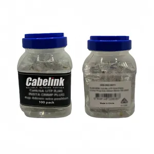 RJ45 CAT6 Pass Through Connector RJ45 Modular Plugs for Solid or Stranded UTP Cable