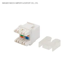 UTP Cat5e Keystone Jack 180 Degree RJ45 Keystone Jack Network Keystone Jack RJ45 Module with Dustproof Cover