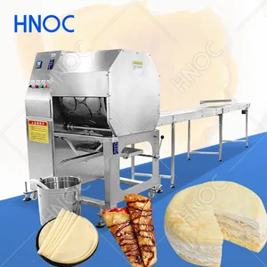 Semi Automatic High Performance Mini Small Lumpia Injera Samosa Pastry Sheet Thin Spring Rolling Paste Wrapping Processing Making Machine