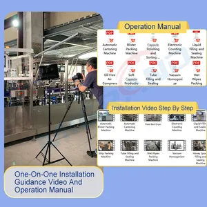 Automatic Box Commercial Packing Machine Line with Robots Stacking and Pallet Strapping Machine
