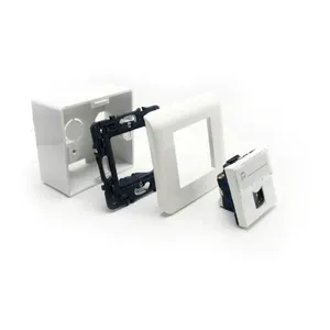 French Type 180&deg; Rotatable Tool-Less Cat6 Keystone Jack Panel Mount Network Module