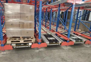 High Density Customizable Stacking Racks & Shelves Steel Warehouse Storage Rack Radio Shuttle Racking System with Two-Way Shuttle Cars