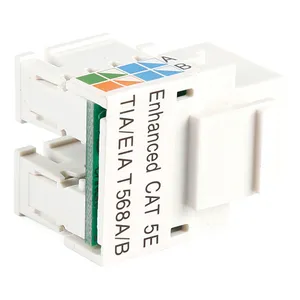 Cat5e RJ45 Keystone Jack Module / Network Jack 90&deg; Toolless UTP Unshielded Ethernet Keystone for Structured Cabling System, Wall Outlet, Patch Panel
