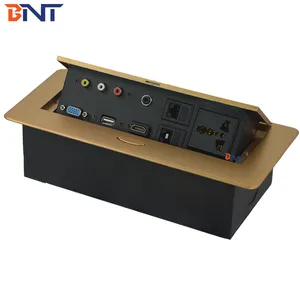 Oval Button with RCA Interface Table Hidden Socket Outlet/Rectangular Pop-up Power Socket Outlet for Conference Table Socket
