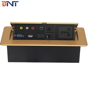 Oval Button with RCA Interface Table Hidden Socket Outlet/Rectangular Pop-up Power Socket Outlet for Conference Table Socket